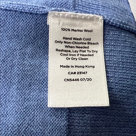 Talbots Soft Blue Cowl Neck Sweater merino wool size small s like new - Picture 4 of 5